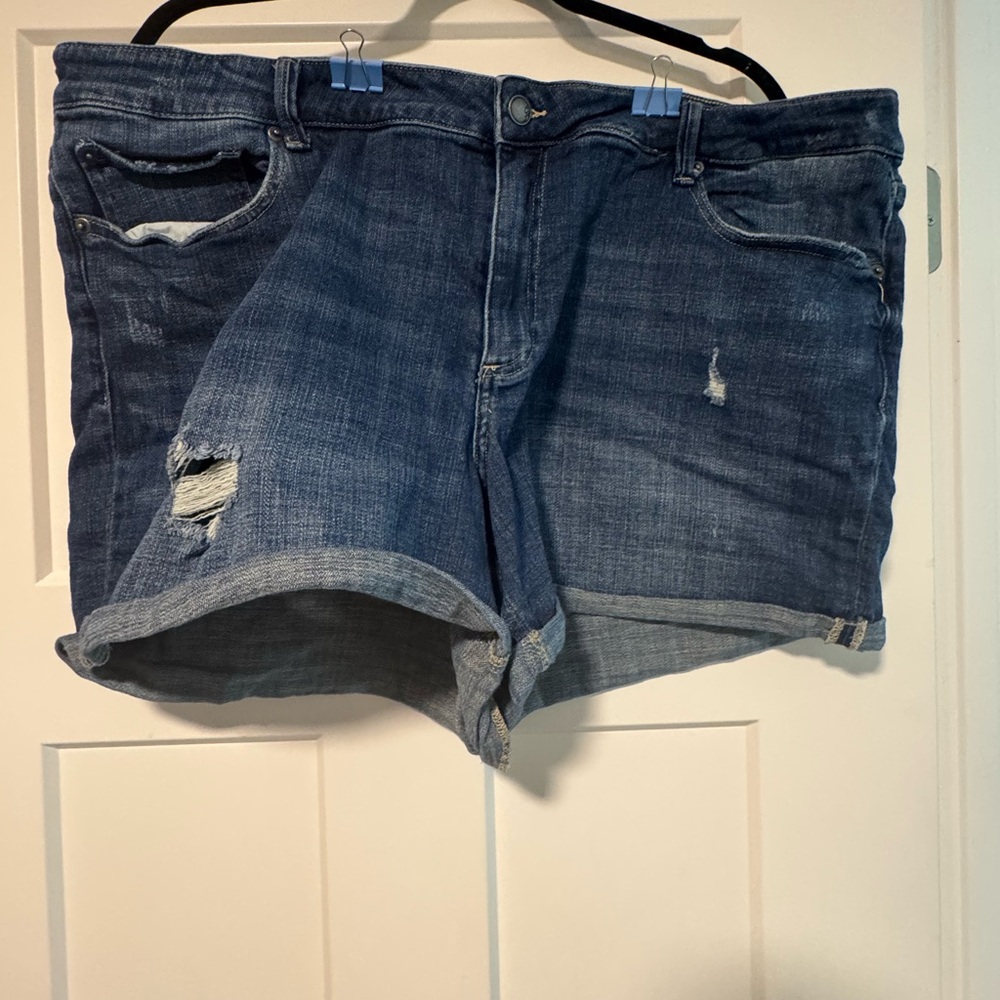 Cosmic Blue Love Denim Blue Women's Shorts
